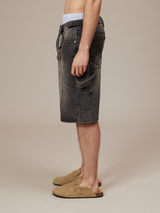 GREY WASHED DENIM JORTS "V2"