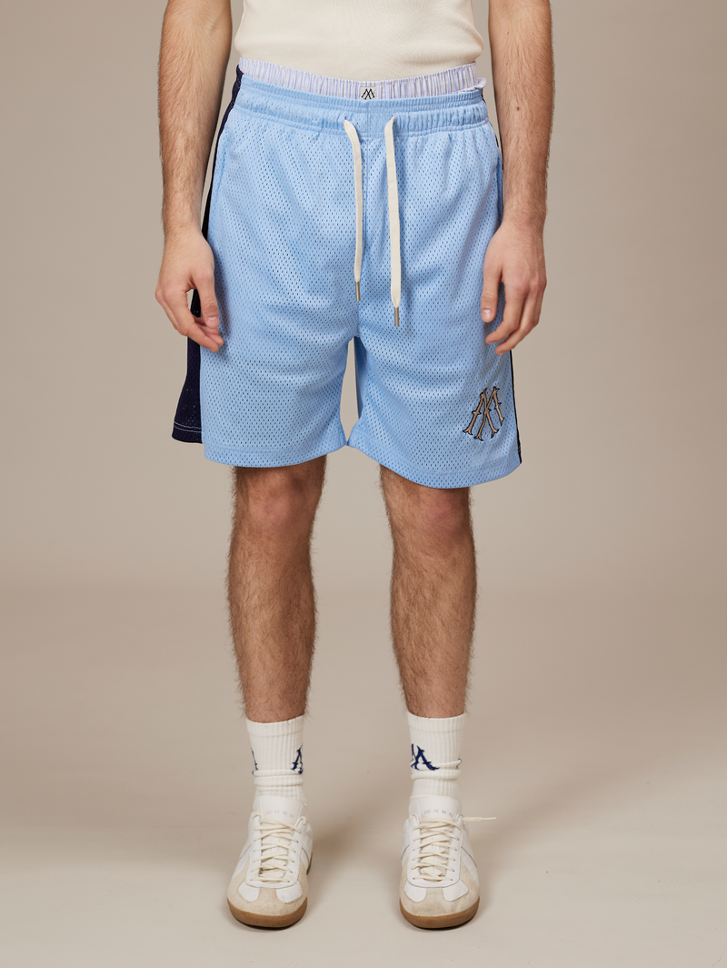 LIGHT BLUE MESH SHORTS STRIPE "BLUE"