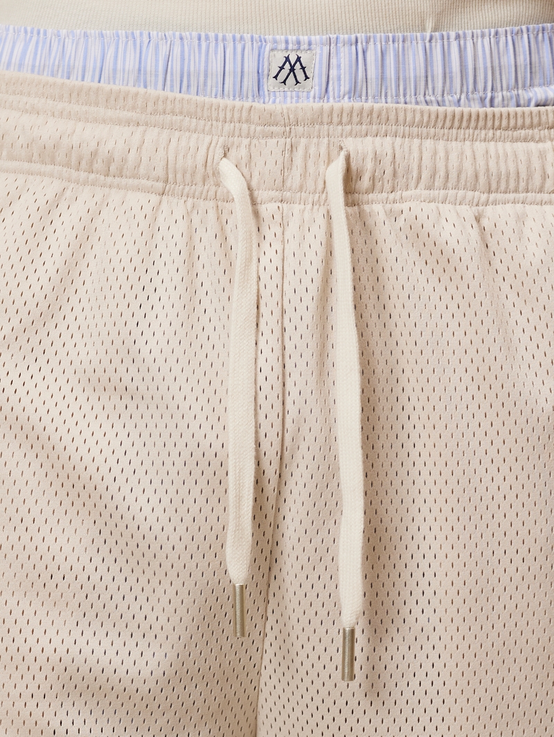 CREAM MESH SHORTS STRIPE "LIGHT BLUE"