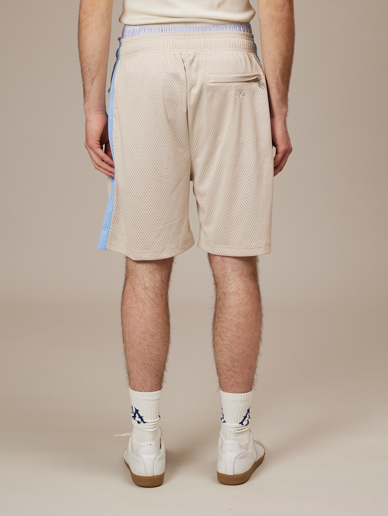 CREAM MESH SHORTS STRIPE "LIGHT BLUE"