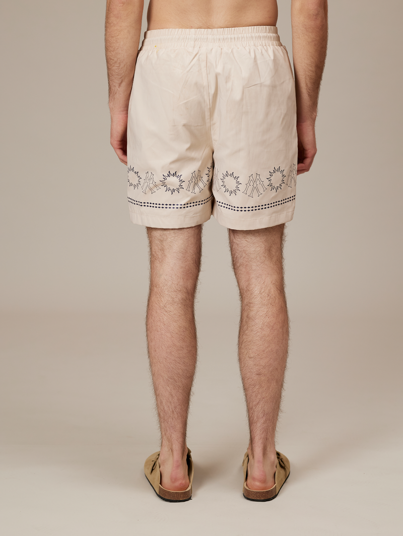 CREAM SWIM SHORTS "SUN"