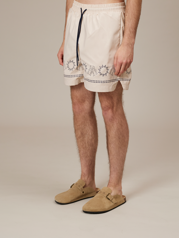 CREAM SWIM SHORTS "SUN"