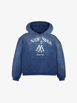 DARK BLUE SUNFADED HOODED "NEW YORK"