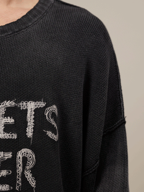 BLACK SUNFADED KNIT SWEATER "ATELIER"