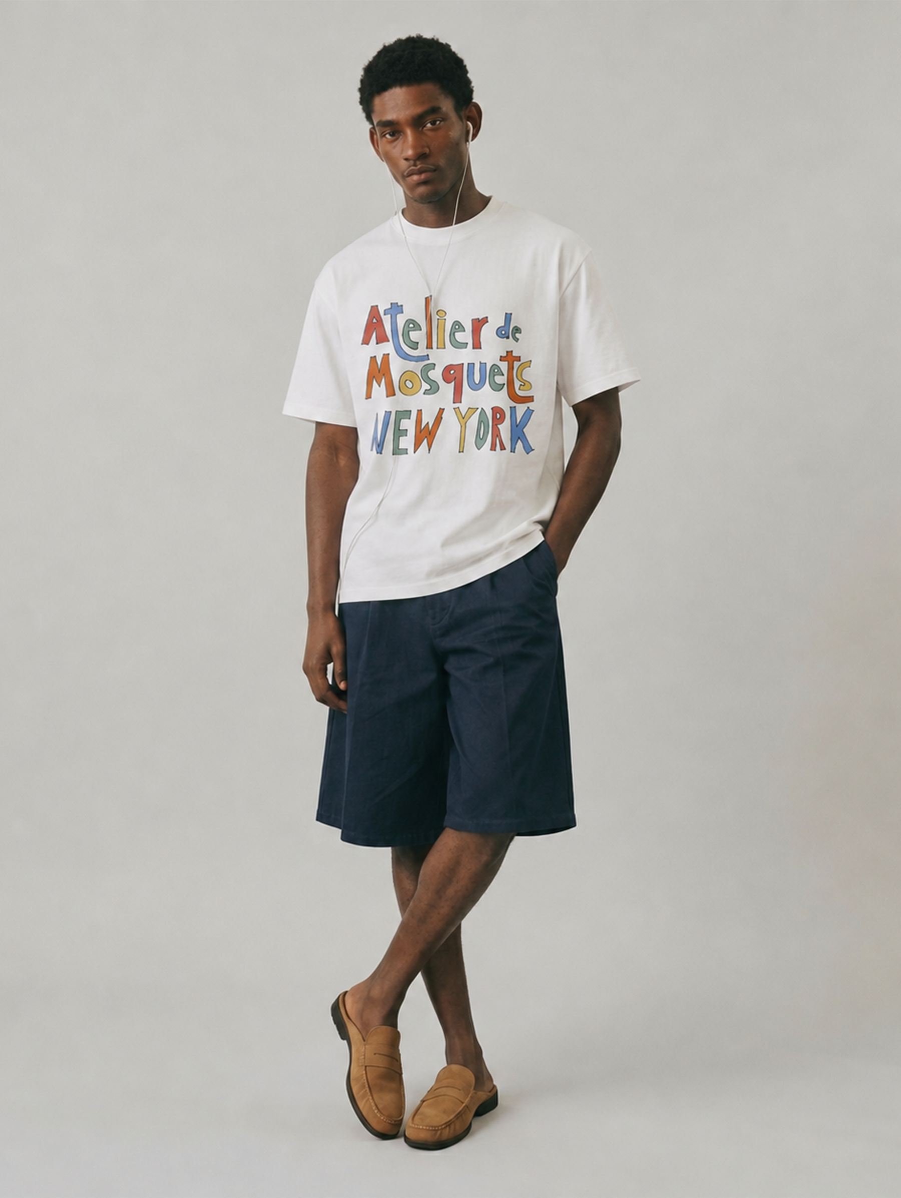 WHITE T-SHIRT "ATELIER NEW YORK" - Mosquets
