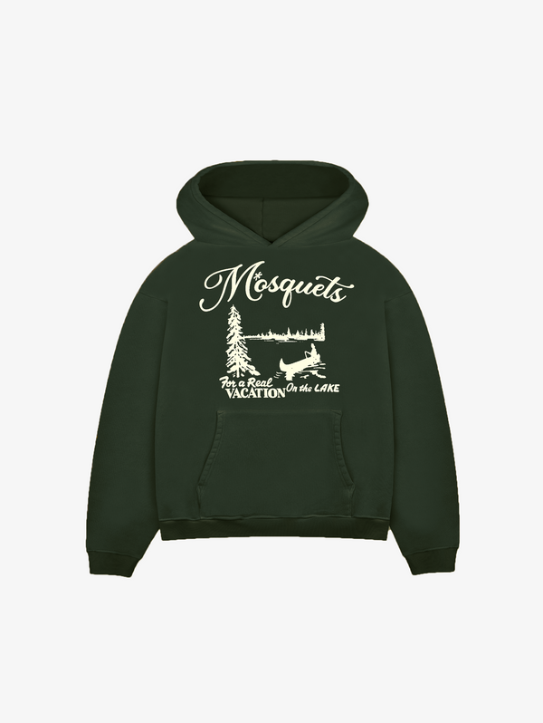 DARK GREEN HOODED "VACATION ON THE LAKE"