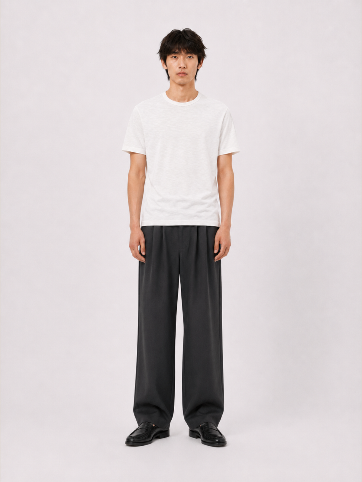 PLEATED TAILORED PANTS "GREY"