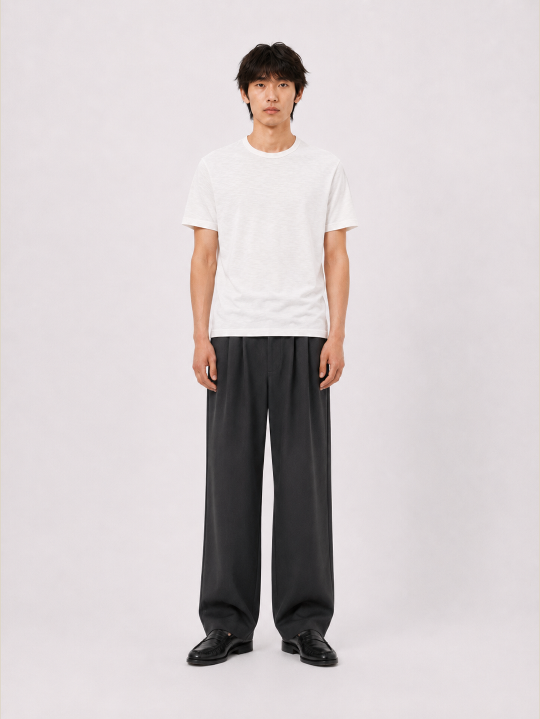 PLEATED TAILORED PANTS "GREY"