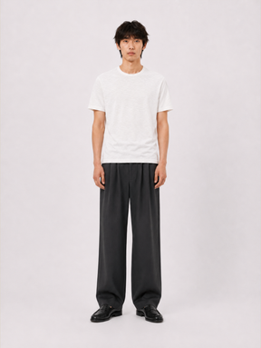 PLEATED TAILORED PANTS "GREY"