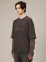BROWN WAFFLE CONTRAST LONGSLEEVE "MOSQUETS"