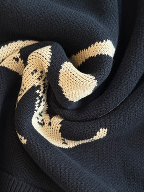 DARK BLUE KNIT SWEATER "BASEBALL CLUB"