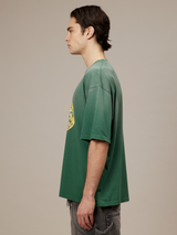 GREEN SUNFADED T-SHIRT "HOTEL EMBLEM"