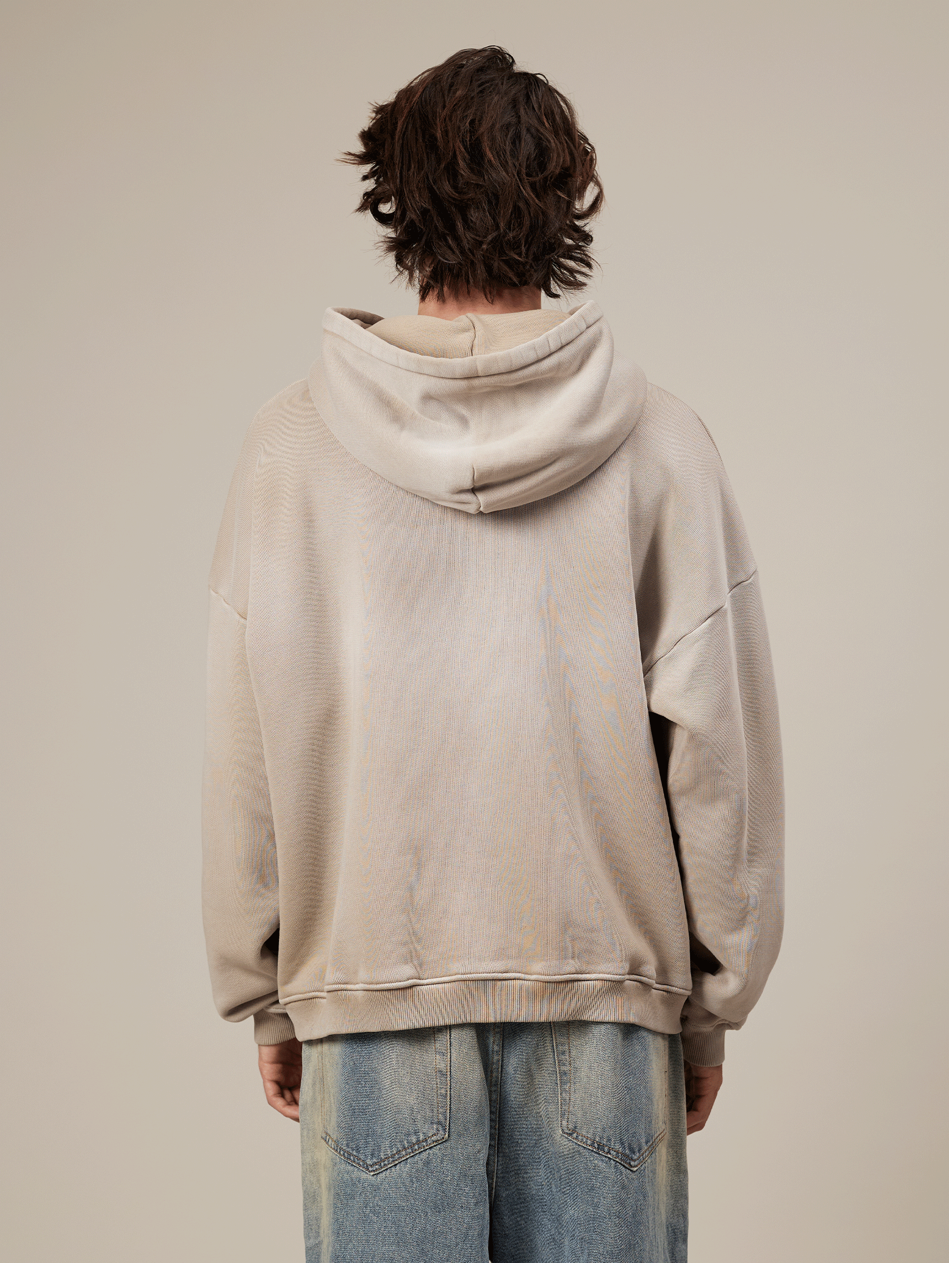 BEIGE SUNFADED HOODED 