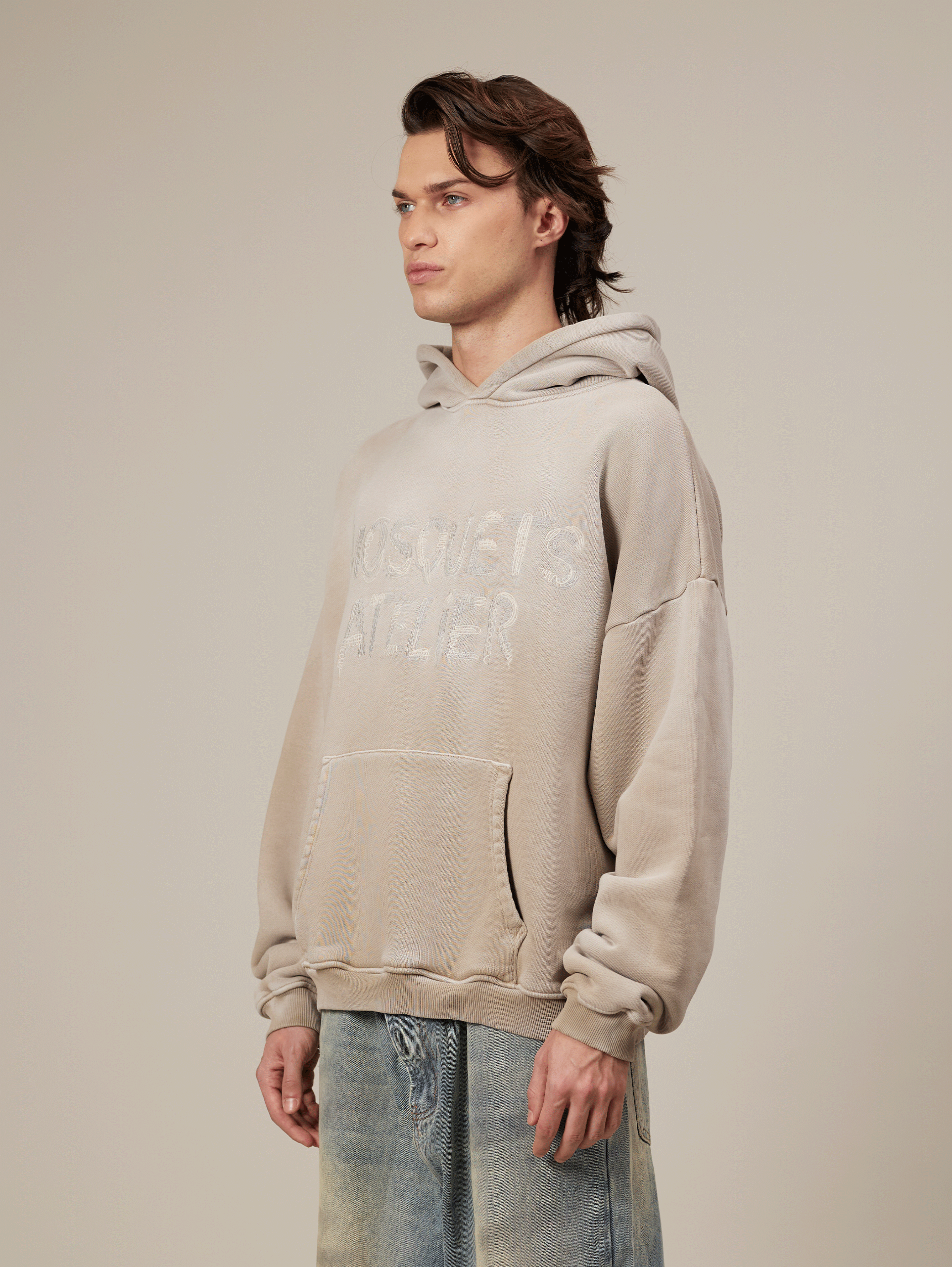 BEIGE SUNFADED HOODED 