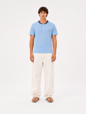 LIGHT BLUE MESH HENLEY "MOSQUETS" - Mosquets