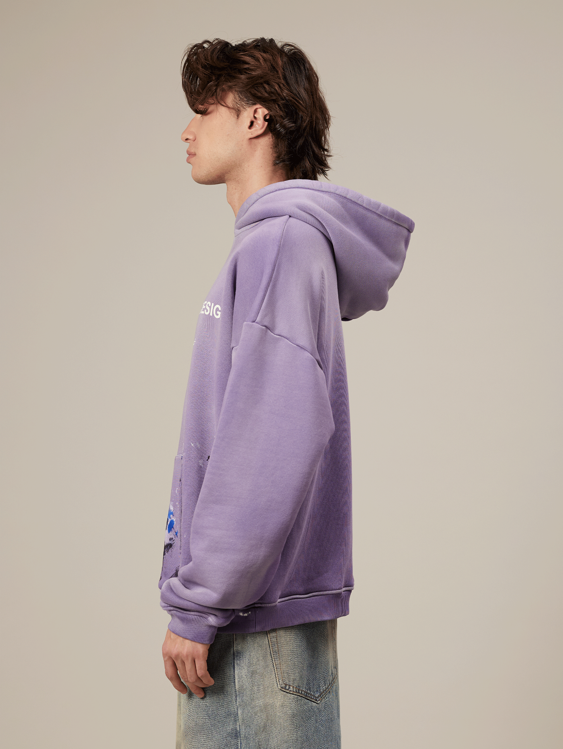 VIOLET SUNFADED PAINTED HOODED 