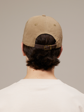 KHAKI WASHED COTTON CAP "SUN"