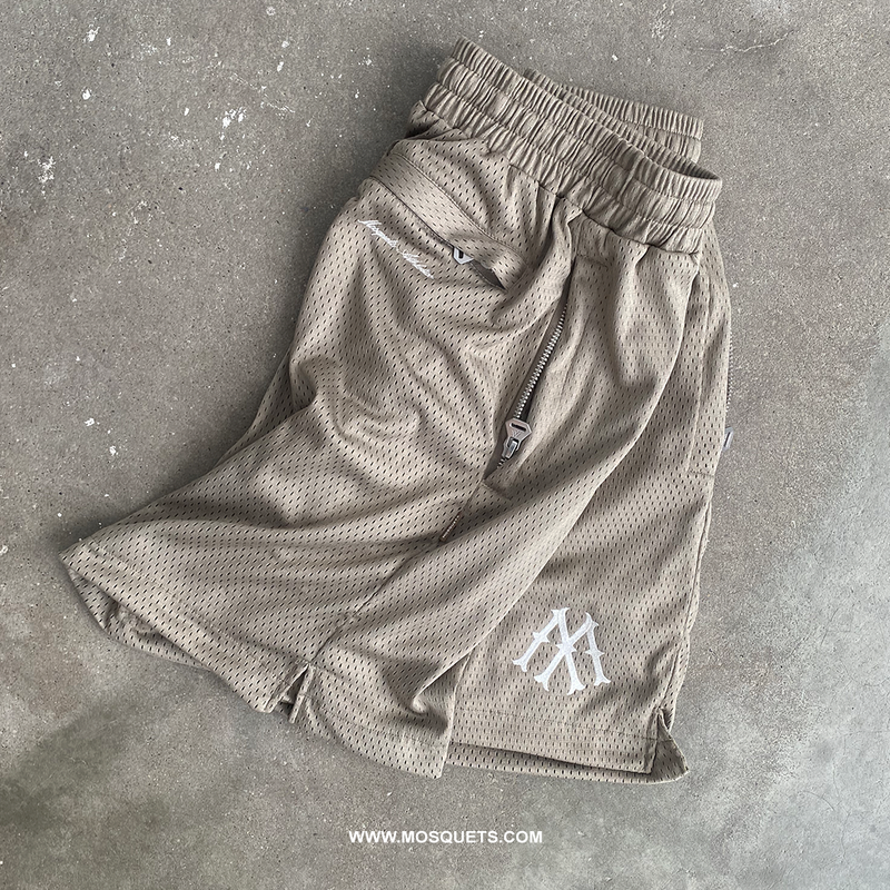 TAUPE MESH SHORTS "M" - Mosquets