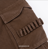BROWN WASHED CARGO SHORTS - Mosquets