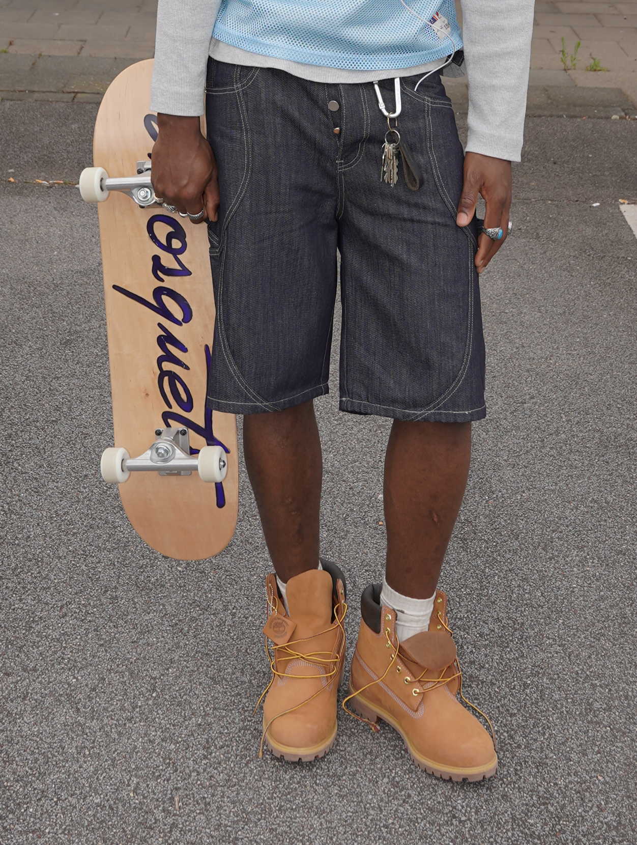 RAW BLUE DENIM JORTS 