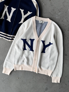 CREAM  KNIT CARDIGAN "NY"