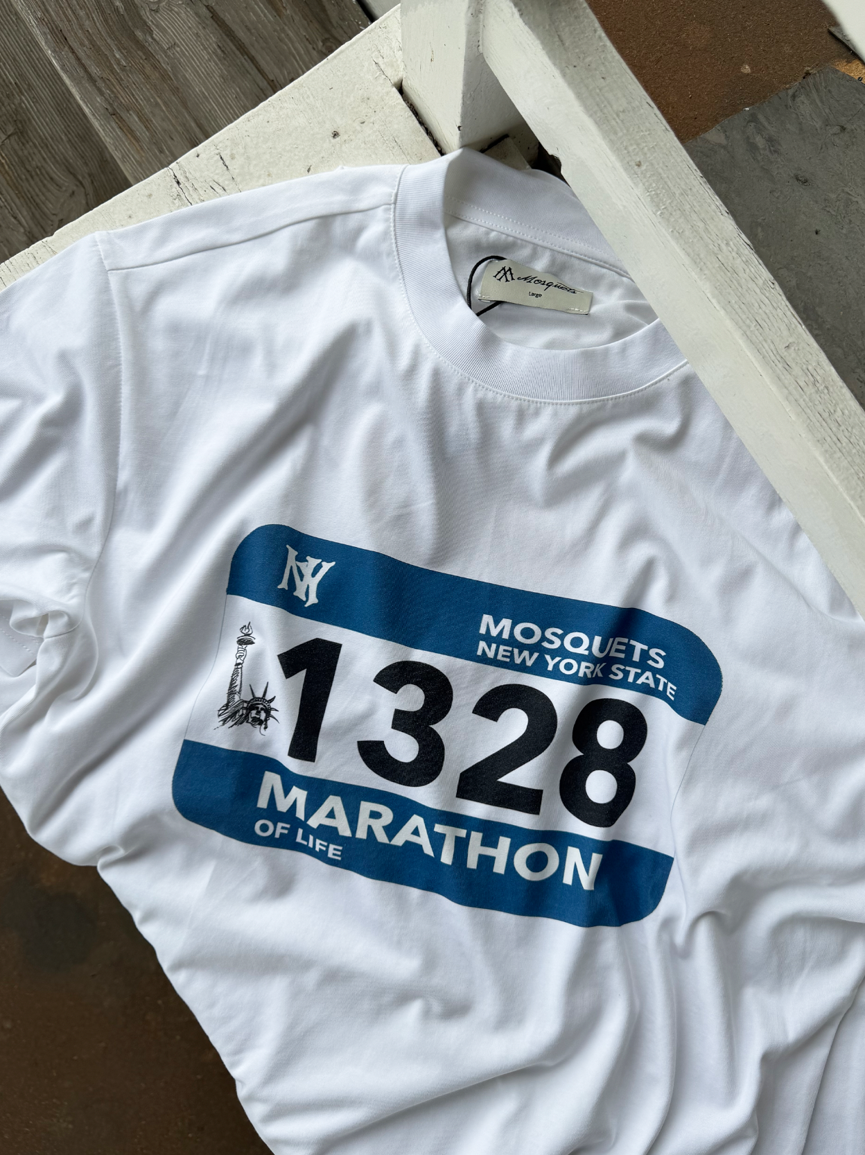 WHITE T-SHIRT "MARATHON OF LIFE"