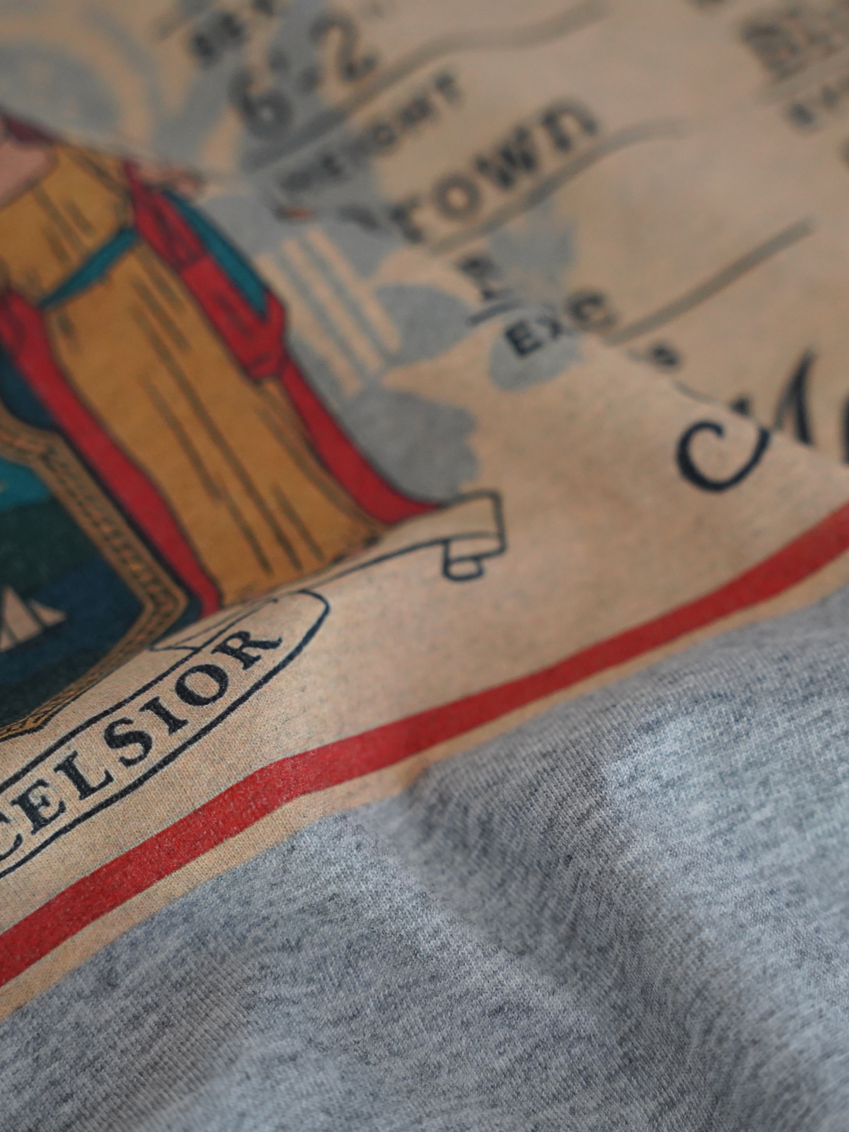 GREY MELANGE T-SHIRT "DRIVING LICENSE"