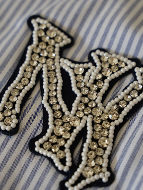 BLUE/ WHITE  SHIRT "NY RHINESTONE"