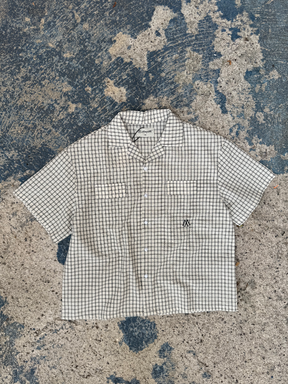 SEERSUCKER BLACK/WHITE SHIRT "M"
