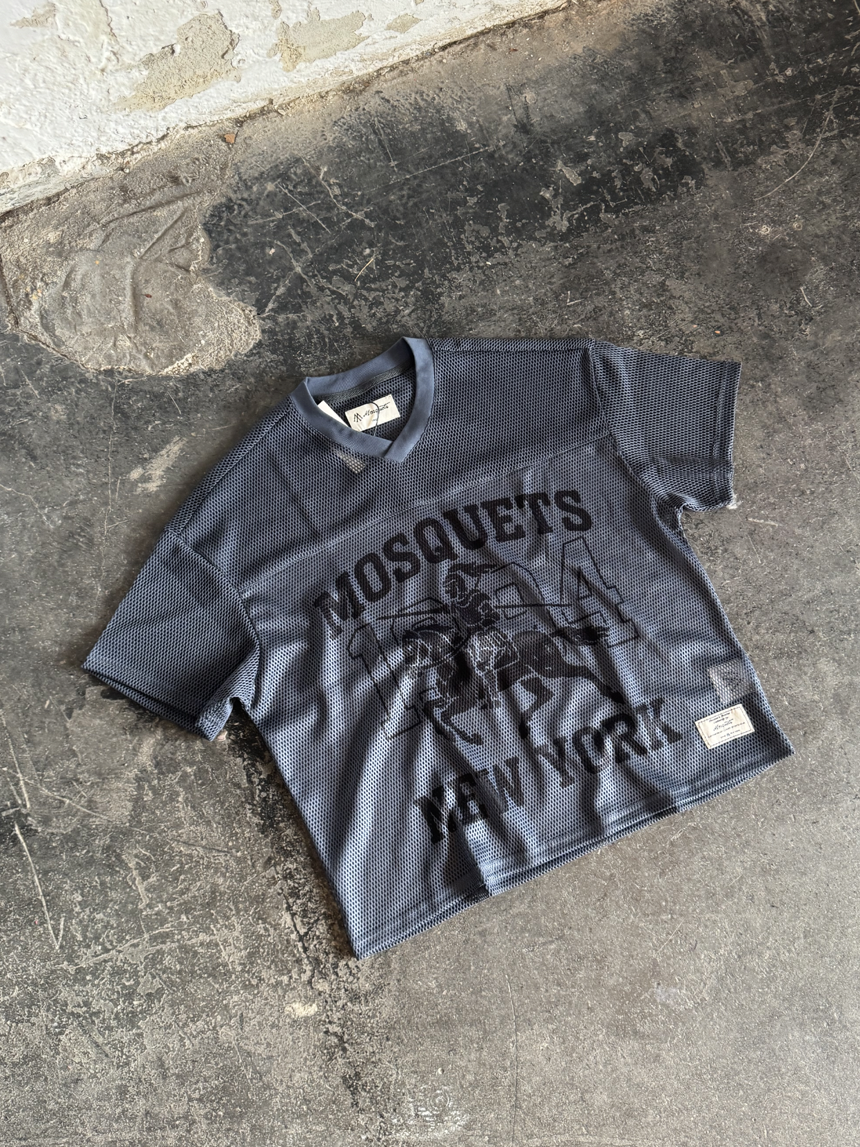 DARK GREY MESH FOOTBALL JERSEY "NY KNIGHT"