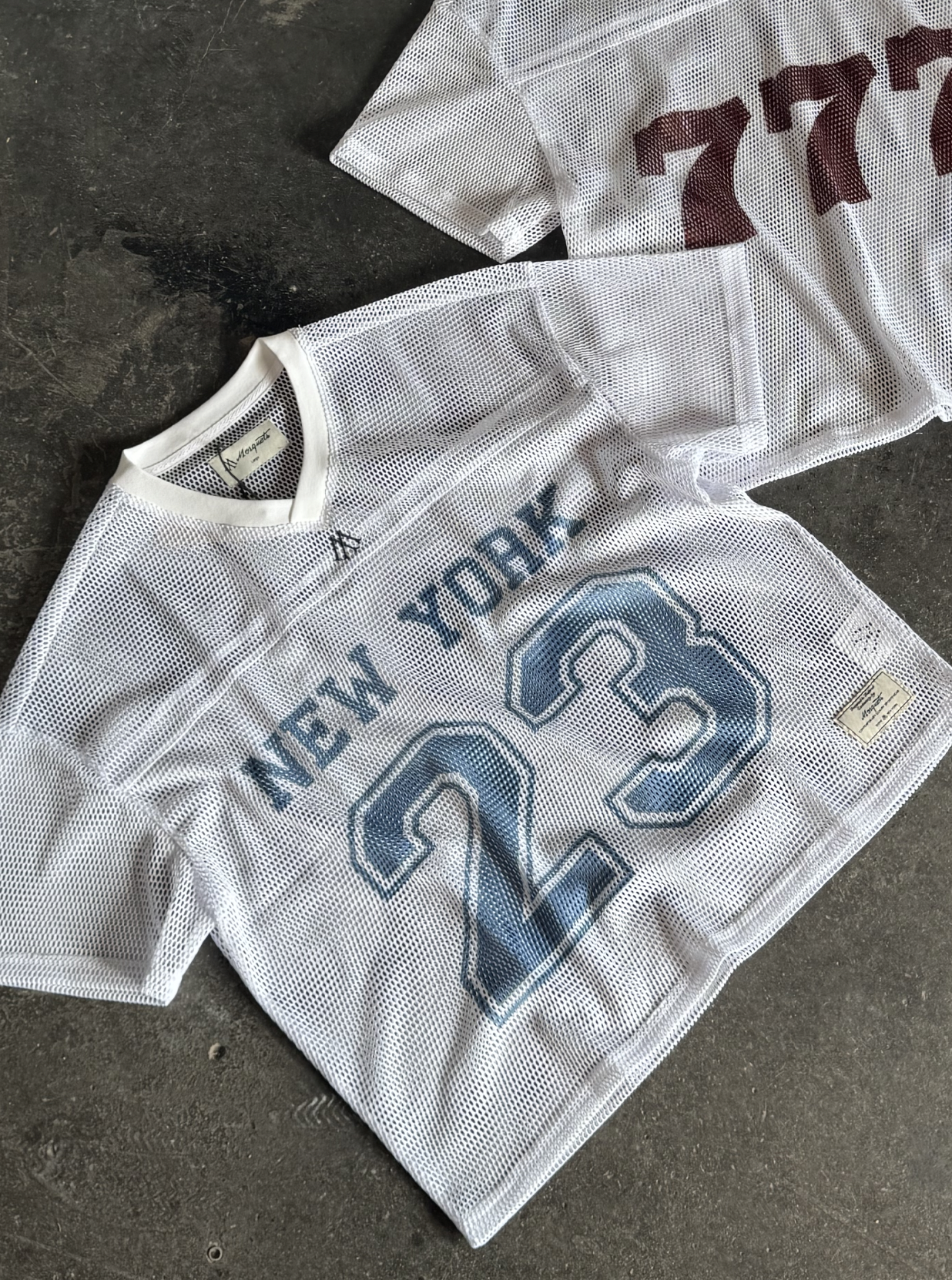 WHITE MESH FOOTBALL JERSEY 