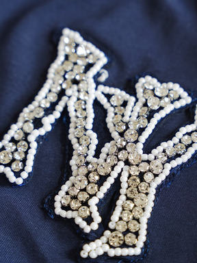BLUE T-SHIRT "RHINESTONE NY"