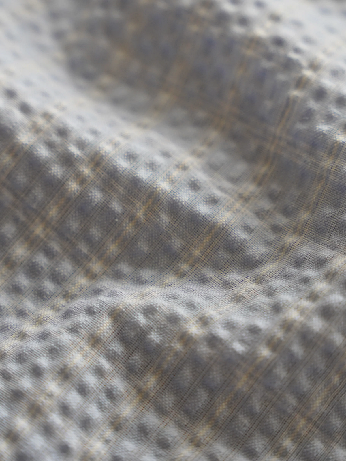 LIGHT BLUE CHECK SEERSUCKER SHIRT "M"