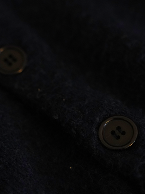 DARK BLUE MOHAIR KNIT JACKET "NY"