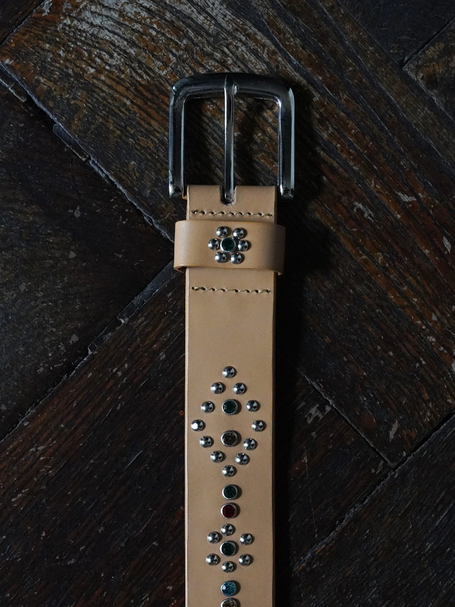 BEIGE RHINESTONES BELT 