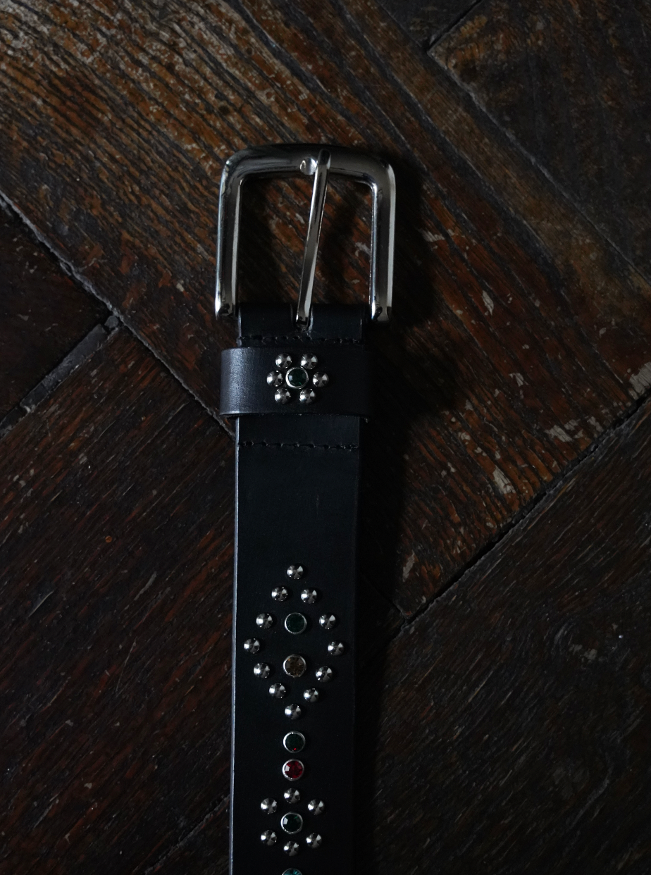 BLACK RHINESTONES BELT 