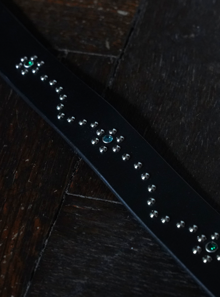 BLACK RHINESTONES BELT "WAVES"