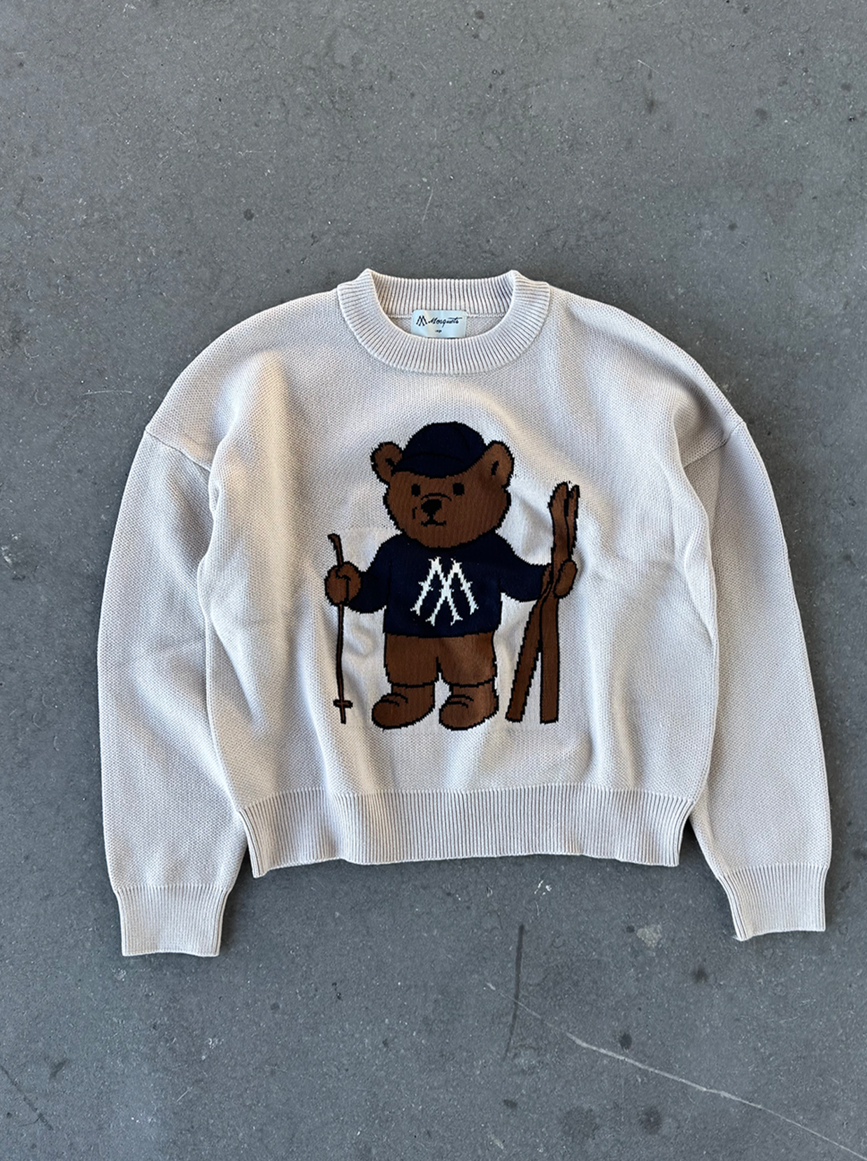 CREAM KNIT SWEATER "TEDDY SKI" - Mosquets