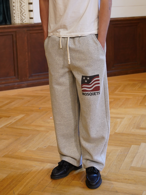 GREY MELANGE SWEATPANTS "AMERICANA" - Mosquets
