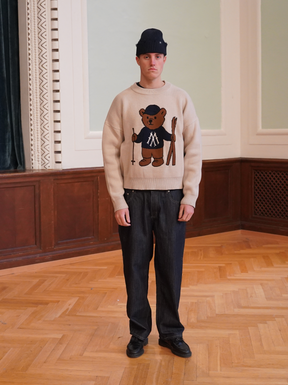 CREAM KNIT SWEATER "TEDDY SKI" - Mosquets