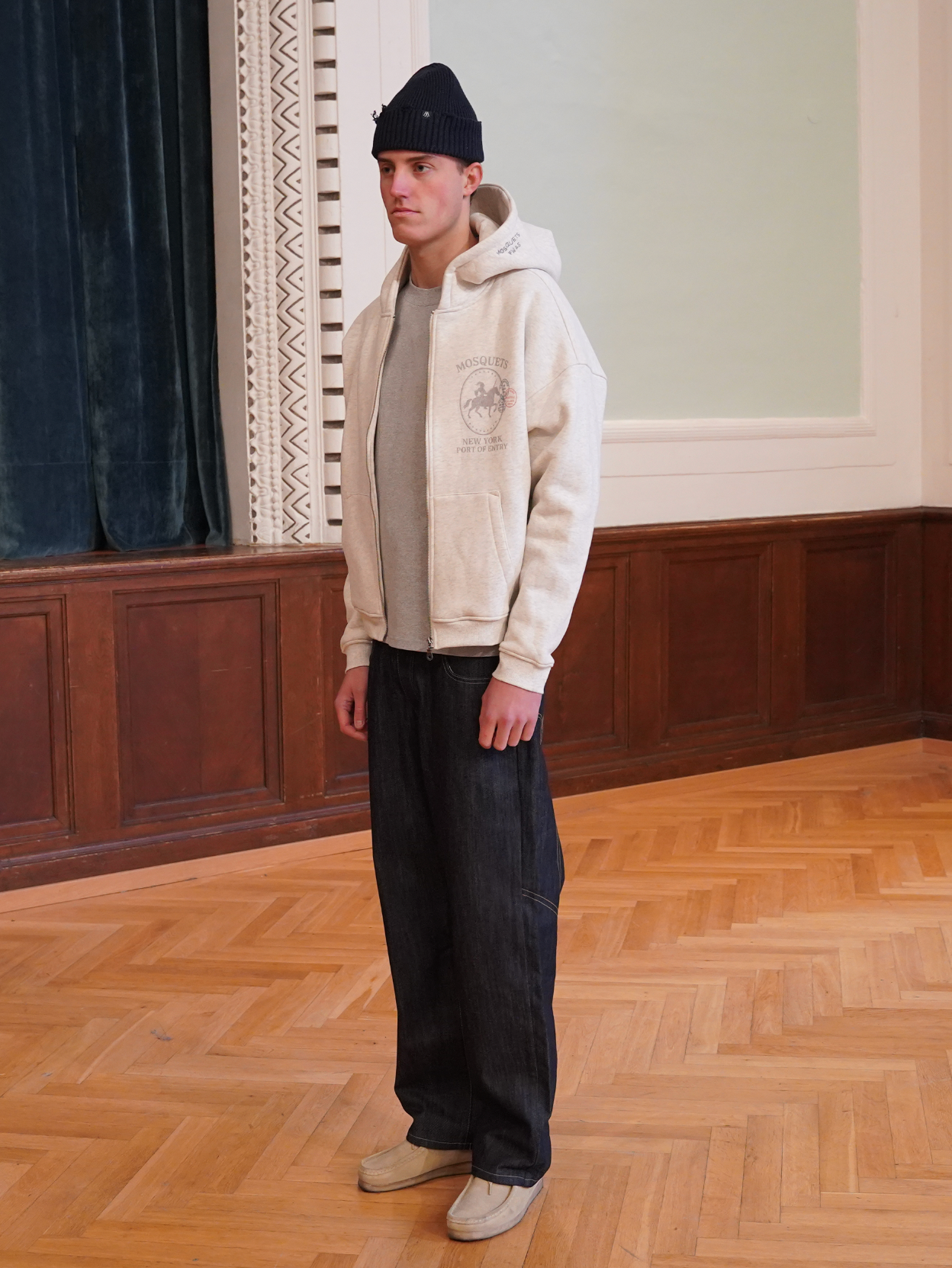 OAT MELANGE ZIP HOODED 