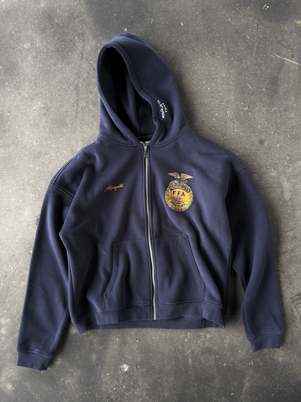 DARK BLUE ZIP HOODED 
