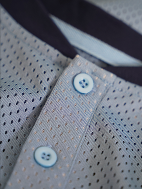 LIGHT BLUE MESH HENLEY "MOSQUETS"