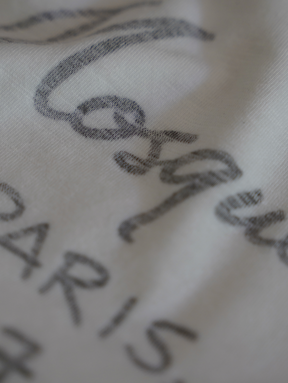 WHITE  SLUB T-SHIRT "MOSQUETS ATELIER"