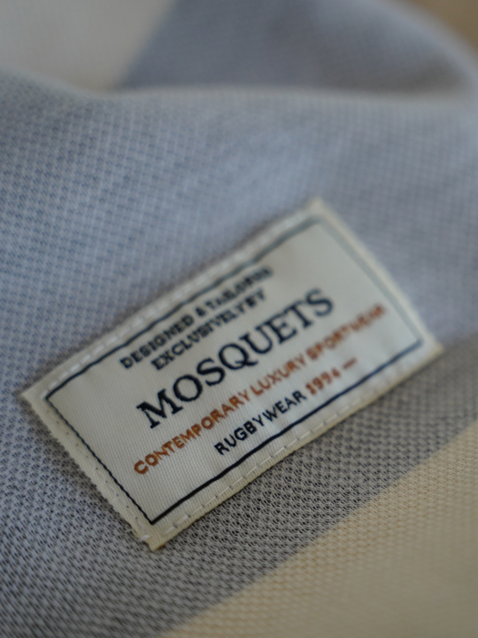 RUGBY POLO STRIPE GREY WHITE "MOSQUETS"