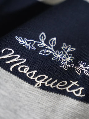 RUGBY POLO STRIPE BLUE GREY "MOSQUETS"