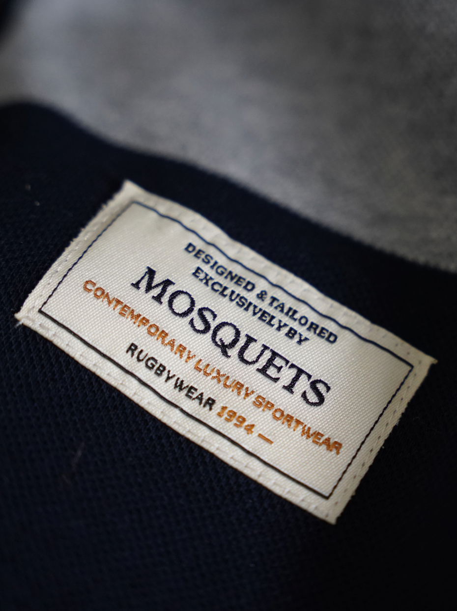 RUGBY POLO STRIPE BLUE GREY "MOSQUETS"