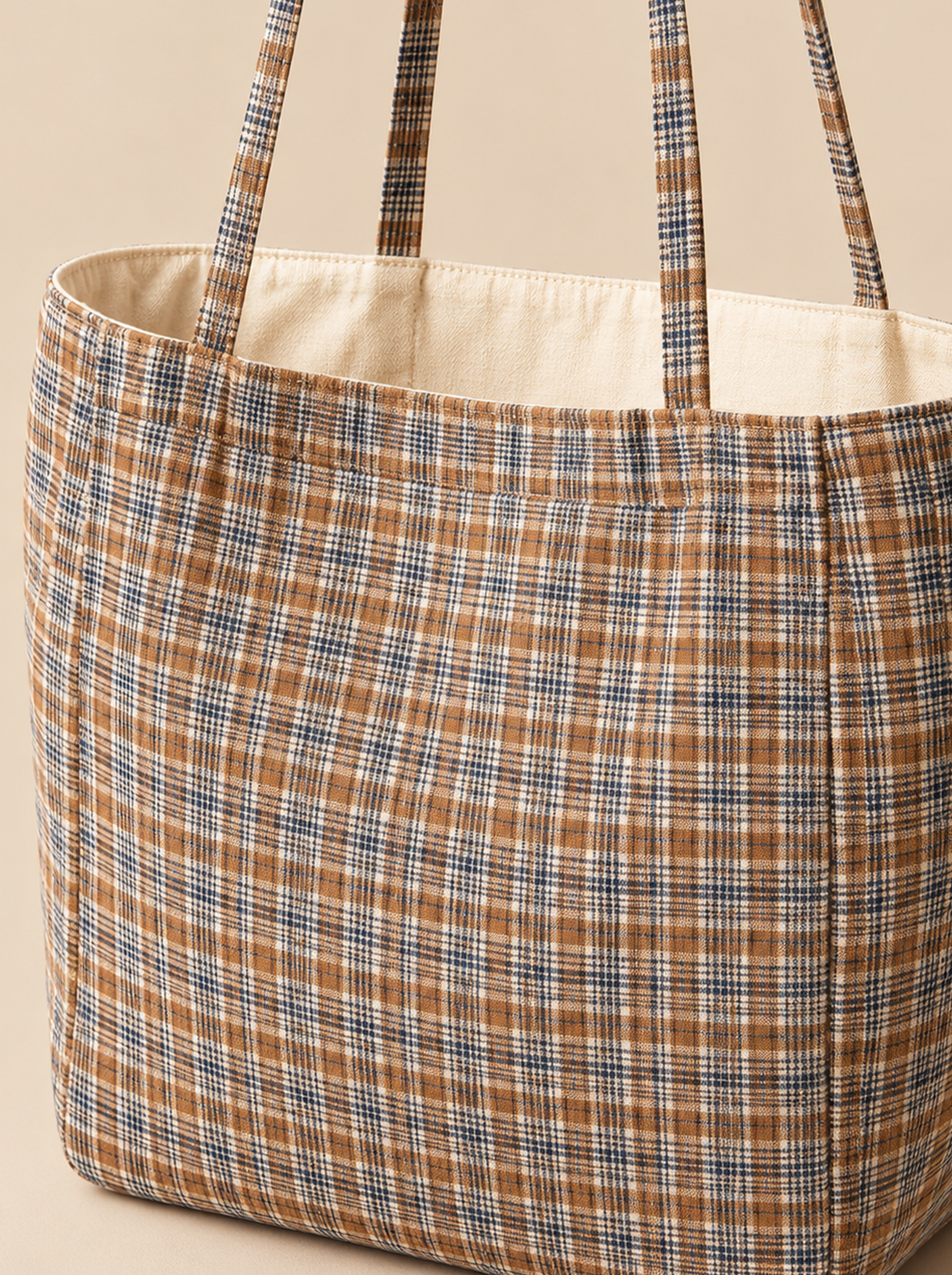 CHECK TOTE BAG