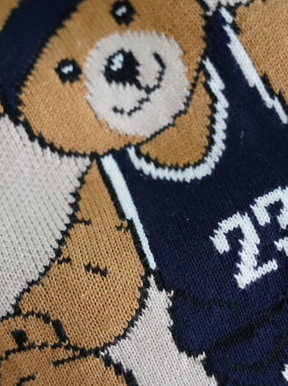 BEIGE KNIT SWEATER "BASKETBALL"