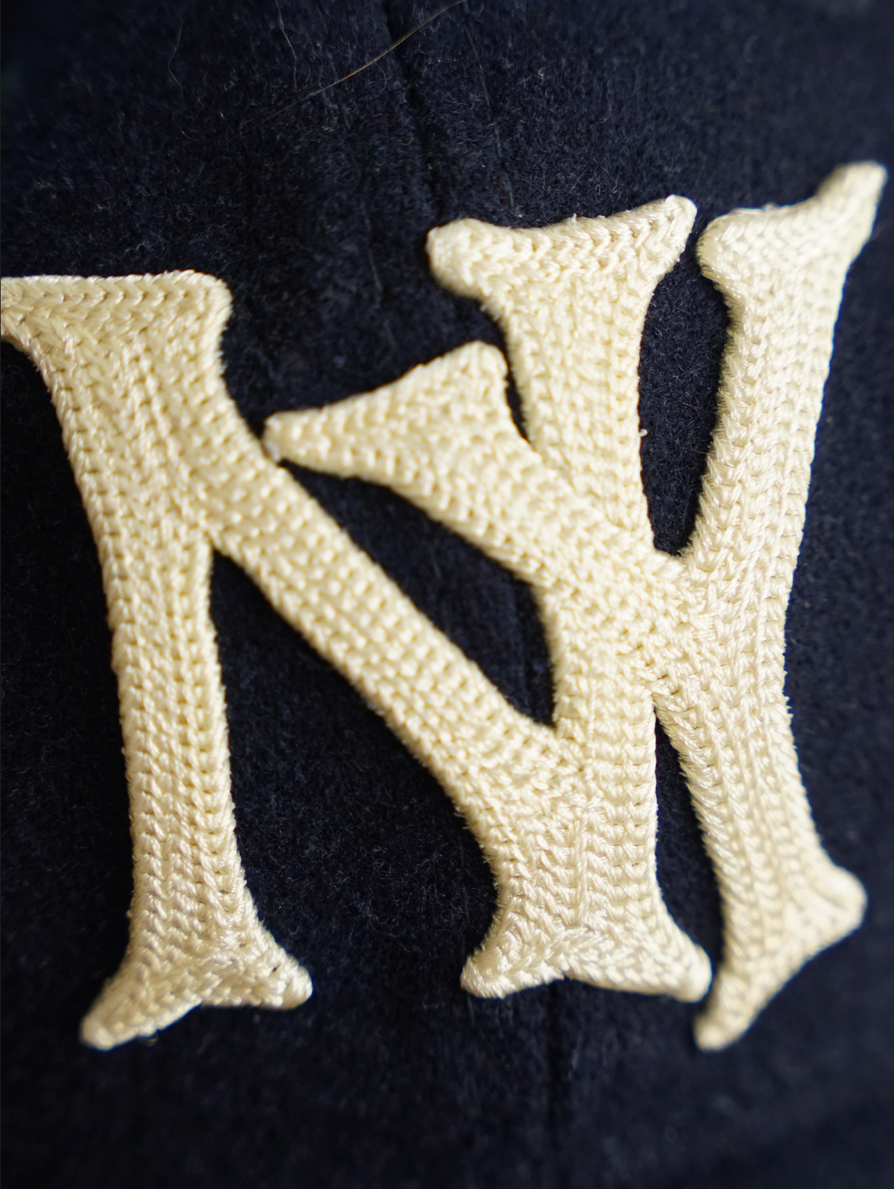 BLUE WOOL BASEBALL CAP "NY"
